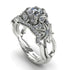 Flowers And Branches Bridal Set Diamond Ring - Katherine no. 3
